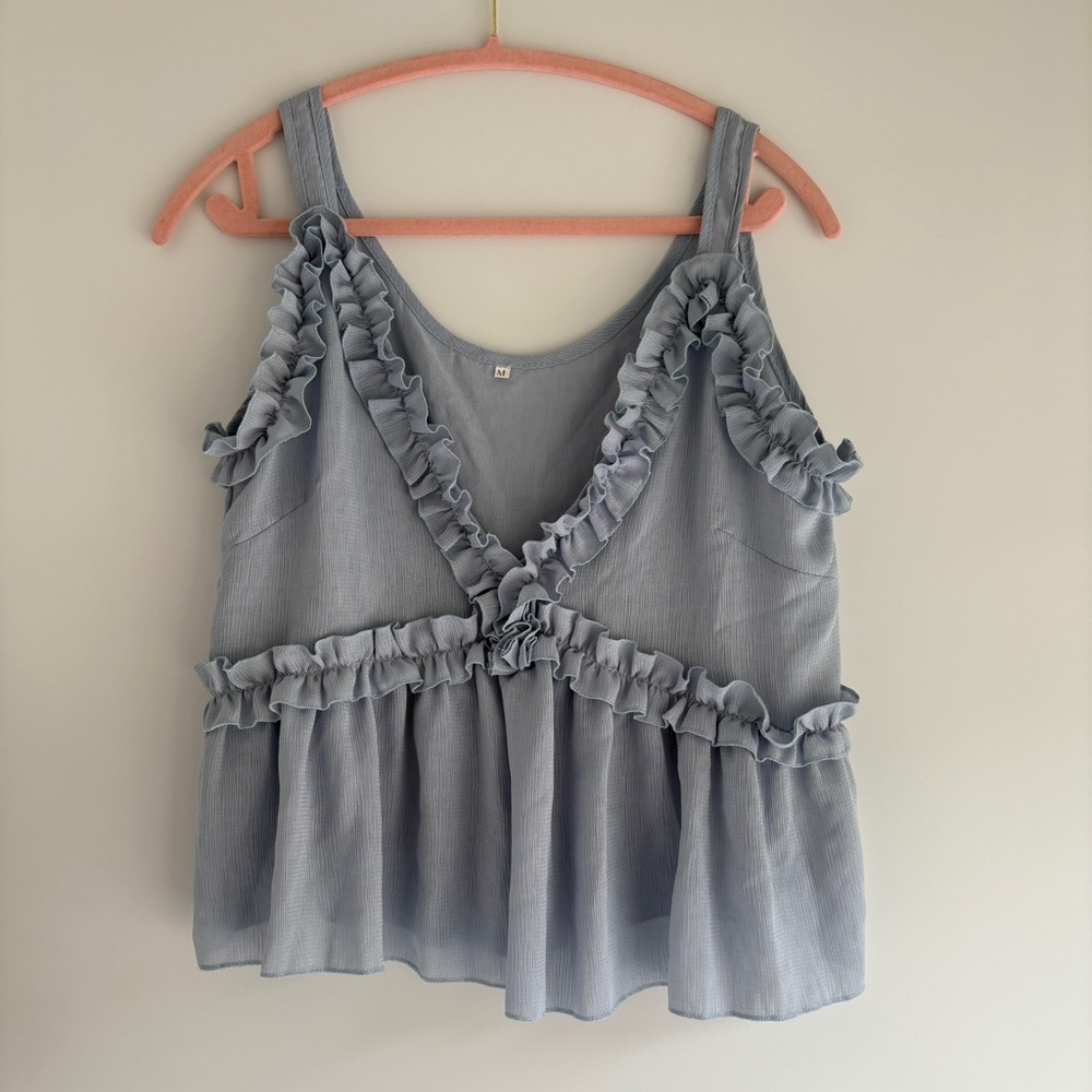 Ruffled Blue Top